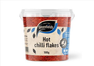 Greenfields - Hot Chilli Flakes (500g TUB, CATERING PACK)