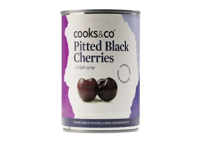 Cooks & Co - Pitted Black Cherries in Light Syrup (425g)