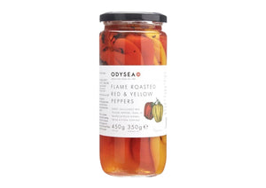 Odysea Flame Roasted Red & Yellow Peppers (drained 350g)