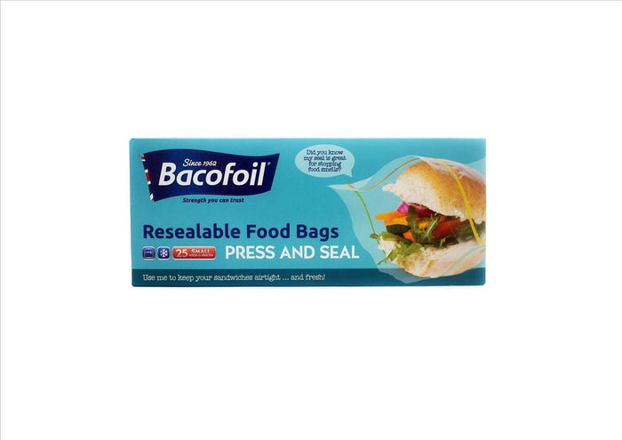 Bacofoil Resealable Food Bags - Press & Seal (25 Small)